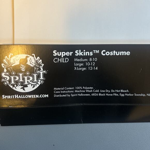 Spirit Halloween BLACK SKINSUIT Skin Suit Child Size X-Large - Picture 5 of 6